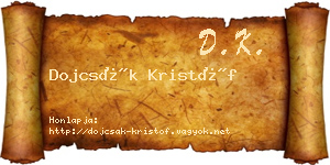 Dojcsák Kristóf névjegykártya