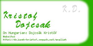 kristof dojcsak business card
