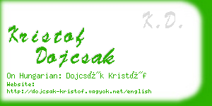 kristof dojcsak business card